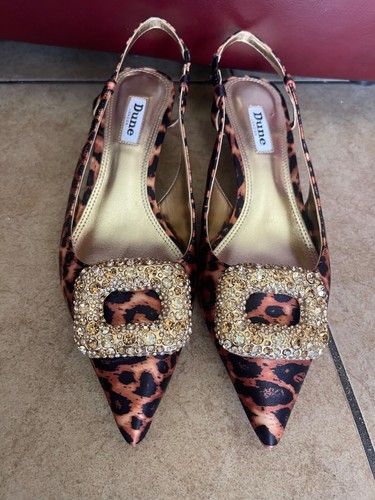 Dune leopard rhinestone heels - leopard,